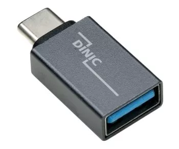 Adaptador, ficha USB C para tomada USB A alumínio, cinzento espacial, DINIC Box